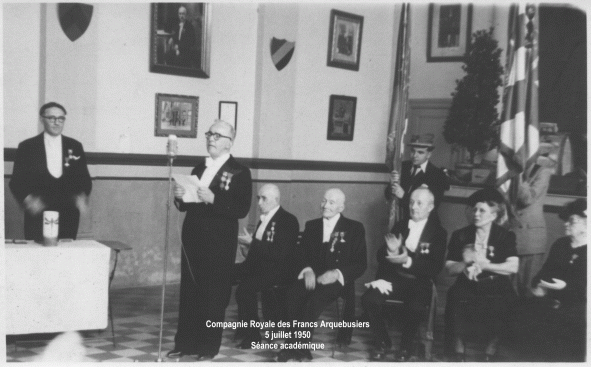 sc�ance acad�mique des Francs Arquebusiers 1950, discours de M. Michaux