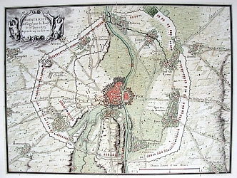 Maastricht 1673, position des troupes et tranch�es vauban